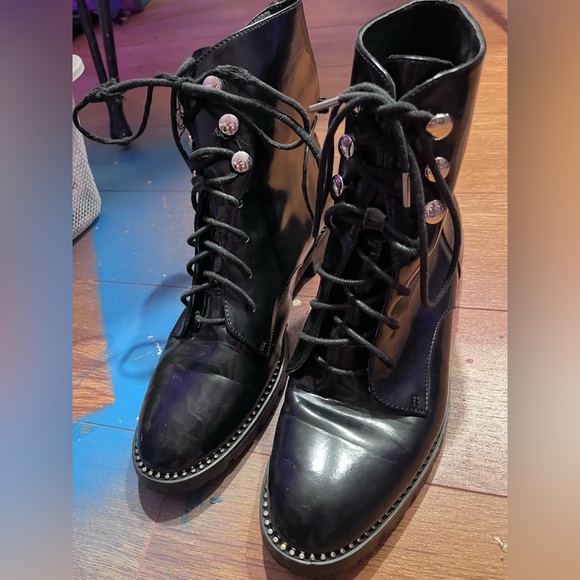 HALF OFF Christian Dior Patent Leather Combat Boots with Embellishments NEW s.38 - Picture 3 of 6